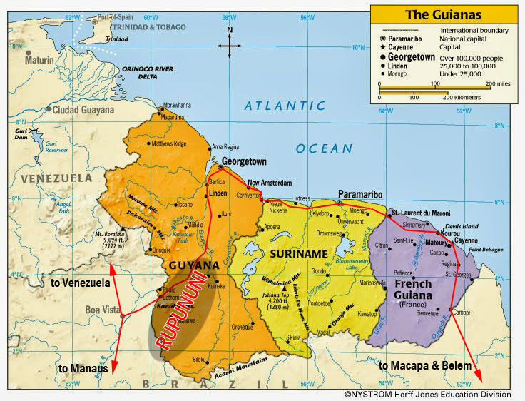 Map of the Guianas